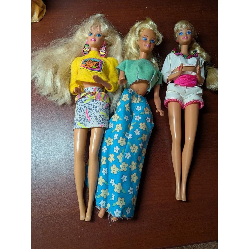 Vintage 1980s & 1990s Barbie Doll Lot Ken Bride Neon Fashion Parts Repair